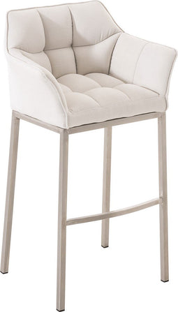 Barkruk Sarpsborg Stof met 4-poots Mat geborsteld RVS frame, Lila