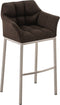 Barkruk Sarpsborg Stof met 4-poots Mat geborsteld RVS frame, Terrabruin