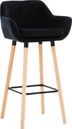 Barkruk Savitaipale Velvet, Zwart