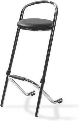 Barkruk stapelbaar chroom zwart (set van 10 stuks)