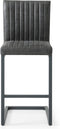 Barkruk Texas set van 2 - 48x55x112 - Donker grijs - Yachtleder/metaal