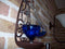 Barometer/donderglas met gietijzer houder