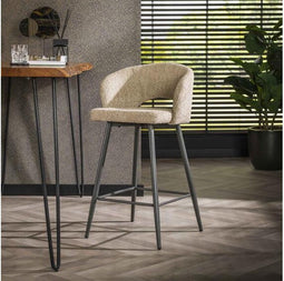 Barstoel Claire Bouclé - zandkleur | Meubelplaats (set van 2)