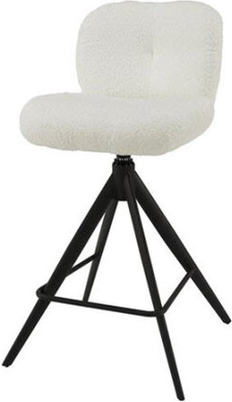 Barstoel comfort draaibaar - Boucle wit (set van 2)