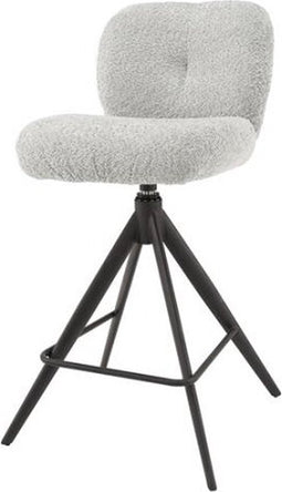 Barstoel comfort draaibaar - Boucle zilverkleurig (set van 2)