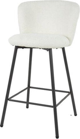 Barstoel Curve Bouclé - Wit | Meubelplaats (set van 4)