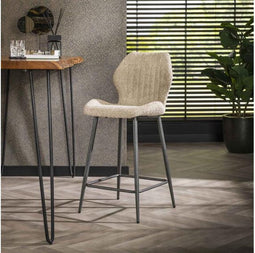 Barstoel Cyprus Boucle - Zandkleur | Meubelplaats (set van 2)