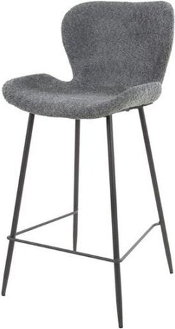 Barstoel Justin - Bouclé grijs | Meubelplaats (set van 2)