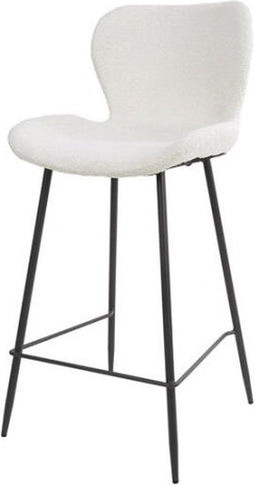 Barstoel Justin - Bouclé wit | Meubelplaats (set van 2)