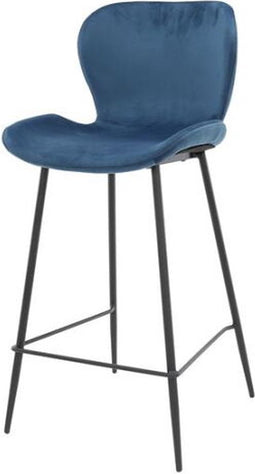 Barstoel Justin velvet - Blauw | Meubelplaats (set van 2)