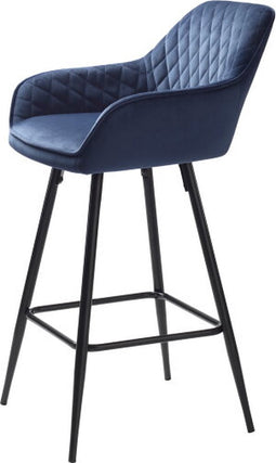 Barstoel Milton velvet - Blauw