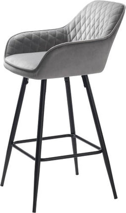Barstoel Milton velvet - Grijs