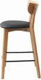 Barstoel Pero eiken zwart Pu-leer - Naturel