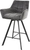 Barstoel raster draaibaar - Antraciet velours | Meubelplaats (set van 2)
