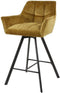 Barstoel raster draaibaar - Goud velours | Meubelplaats (set van 2)