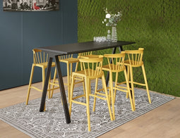 Bartafel Victory breed 160CM kleur frame Wit (RAL9010) kleur blad Halifax Eiken