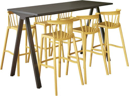 Bartafel Victory breed 180CM kleur frame Antraciet (Ral 7016) kleur blad Noten Hickory