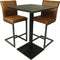 Bartafel Zurich Swiss edge - 75x75x105 - Zwart - Acaciahout/metaal