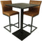 Bartafel Zurich Swiss edge - 75x75x105 - Zwart - Acaciahout/metaal