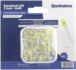 Barthelme LED-assortiment Geel Rond 3 mm 600 mcd 30 ° 20 mA 2 V