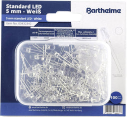 Barthelme LED-assortiment Koud-wit Rond 5 mm 14000 mcd 35 ° 20 mA 3 V