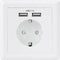 Basetech 1425527 Stopcontact (onderbouw) Met USB IP20 Wit