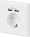Basetech 1425527 Stopcontact (onderbouw) Met USB IP20 Wit