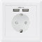 Basetech 1425527 Stopcontact (onderbouw) Met USB IP20 Wit