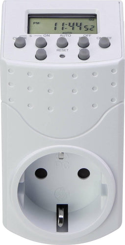 Basetech 1528580 Stopcontact-schakelklok Digitaal Weekprogramma 1800 W IP20 Countdown-functie, Toevalsfunctie