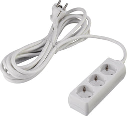 Basetech 1593786 Stekkerdoos 3-voudig Wit Randaarde stekker 1 stuk(s)