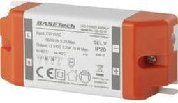 Basetech LD-12-15 LED-transformator Constante spanning 15 W 1.25 A Geschikt voor meubels, Overspanning, Montage op ontv