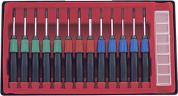 Basetech Schroevendraaierset Elektronica en fijnmechanica 14-delig Plat, Kruiskop Phillips, Binnen-zesrond (TX)