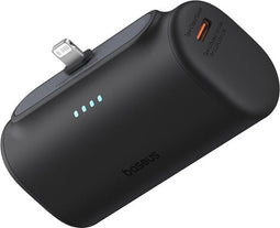 Baseus 5.000 mAh Powerbank Zwart | Opvouwbare Apple Lightning Connector | Met USB-C Poort | Compact & Fast Charge Power Delivery | 20W |