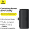 Baseus 5.000 mAh Powerbank Zwart | Opvouwbare USB-C Connector | Compact & Fast Charge Power Delivery | 20W USB-C |