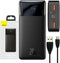 Baseus Bipow 20.000 mAh Powerbank Zwart | met PD Fast Charge & Digitale Display | 20W USB-C & USB-A | Geschikt voor Samsung, iPhone en smartphones