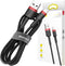 Baseus - Cafule - Kabel Duurzame Nylon Kabel USB / Lightning QC3.0 1.5A 2M Zwart-Rood - (CALKLF-C19)