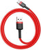 Baseus - Cafule - Kabel Duurzame Nylon Kabel USB / USB-C QC3.0 2A 2M Rood - (CATKLF-C09)