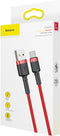 Baseus - Cafule - Kabel Duurzame Nylon Kabel USB / USB-C QC3.0 2A 2M Rood - (CATKLF-C09)