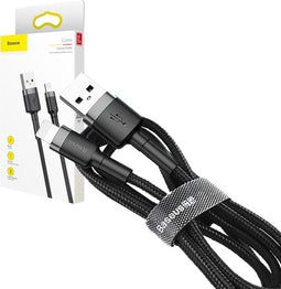 Baseus Cafule USB-A naar Apple Lightning Kabel 2.4A 1M Grijs/Zwart