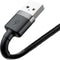 Baseus Cafule USB-A naar Apple Lightning Kabel 2.4A 1M Grijs/Zwart