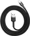 Baseus Cafule USB-A naar Apple Lightning Kabel 2.4A 1M Grijs/Zwart
