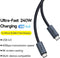Baseus Flash Series 240W USB-C naar USB-C Laad/Videokabel 8K 1M Zwart