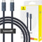 Baseus Flash Series 240W USB-C naar USB-C Laad/Videokabel 8K 1M Zwart