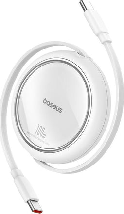 Baseus Free2Draw Oprolbare USB-C naar USB-C Kabel 100W PD 1M Wit