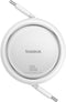 Baseus Free2Draw Oprolbare USB-C naar USB-C Kabel 100W PD 1M Wit