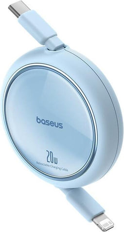Baseus Free2Pull Oprolbare USB-C naar Lightning Kabel 20W PD 1M Blauw