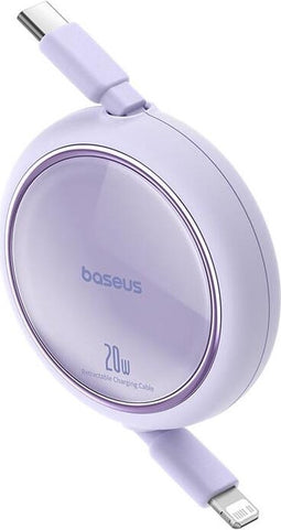 Baseus Free2Pull Oprolbare USB-C naar Lightning Kabel 20W PD 1M Paars