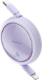 Baseus Free2Pull Oprolbare USB-C naar Lightning Kabel 20W PD 1M Paars