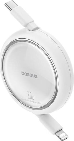Baseus Free2Pull Oprolbare USB-C naar Lightning Kabel 20W PD 1M Wit