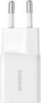 Baseus GaN5 25W Compacte Fast Charger Mini met USB-C naar USB-C Kabel 1M Wit